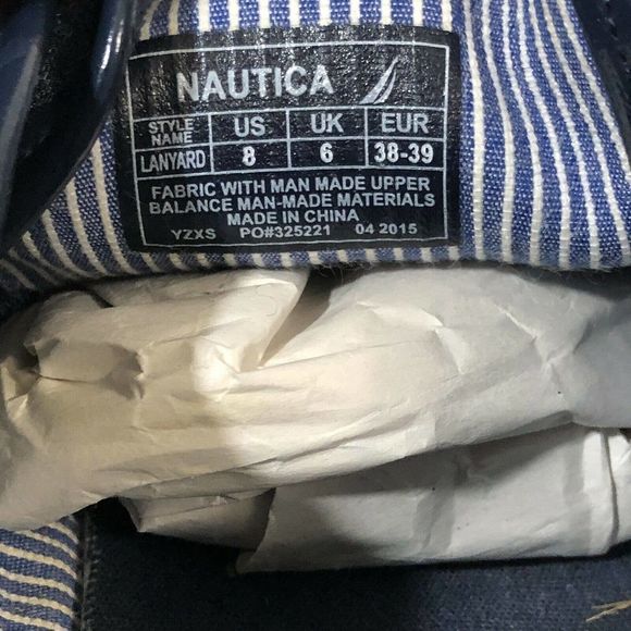 Nautica Sneakers Lanyard Ribbon Laces Blue Boat Shoes Women's Size 8 - Picture 5 of 5